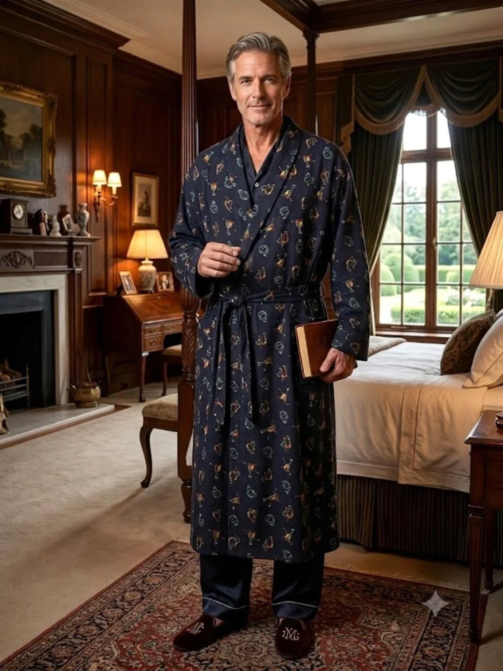Doneckers of Ephrata Pima Cotton Robe Equestrian Print